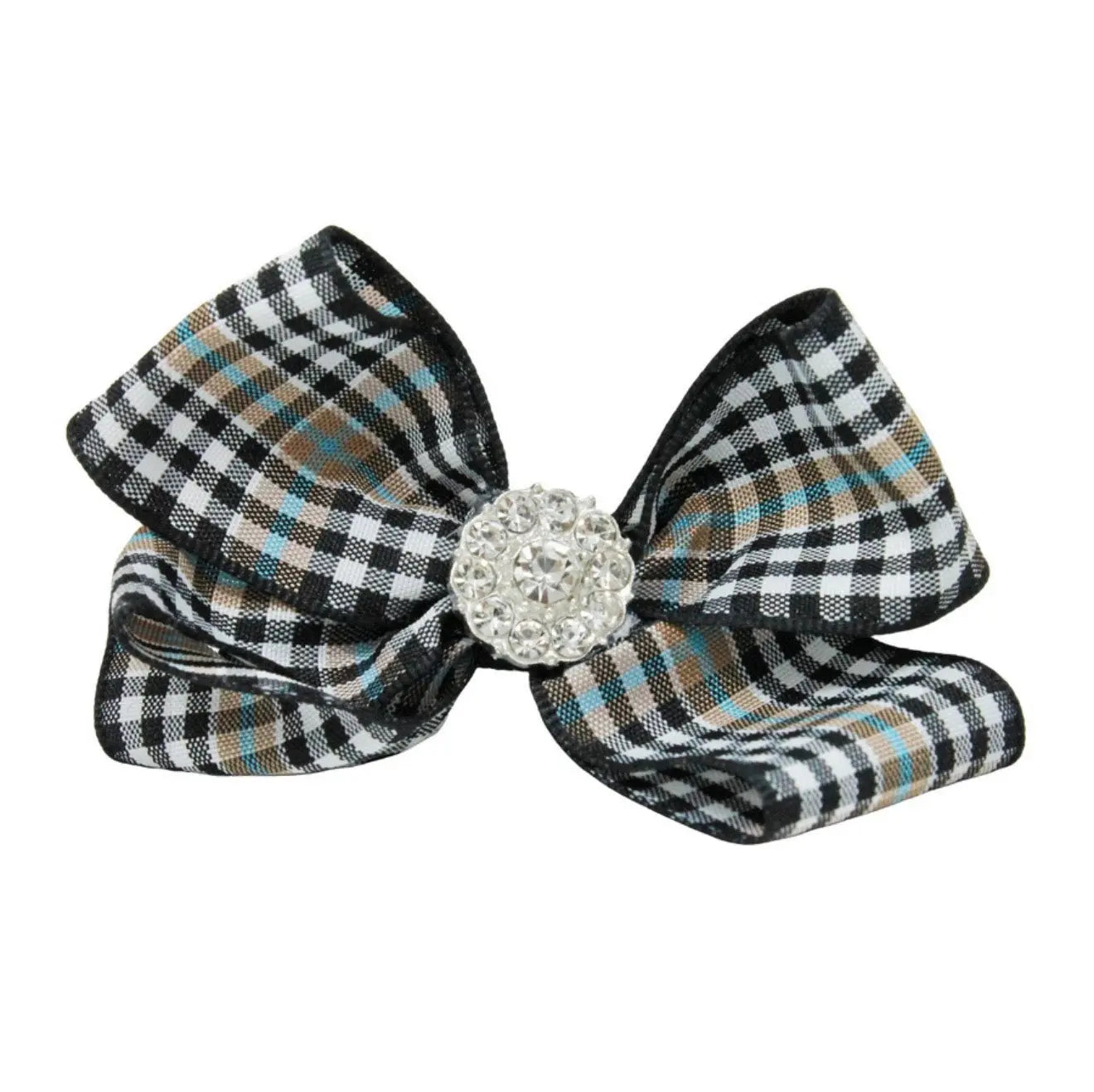 Checked navy and ivory bow Cute Cute
