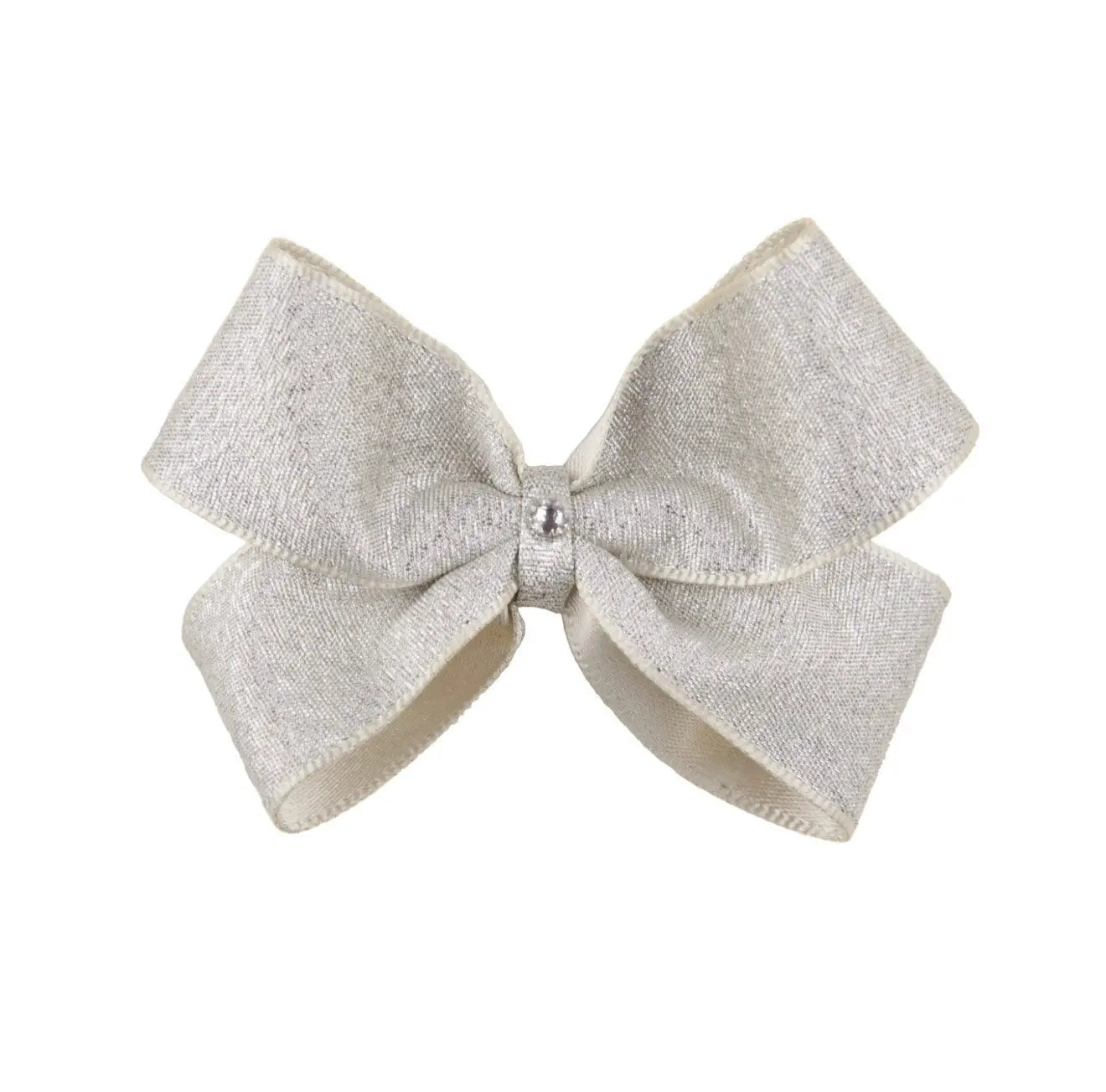 Silver shimmer bow with Swarovski crystal on a clip Cute Cute