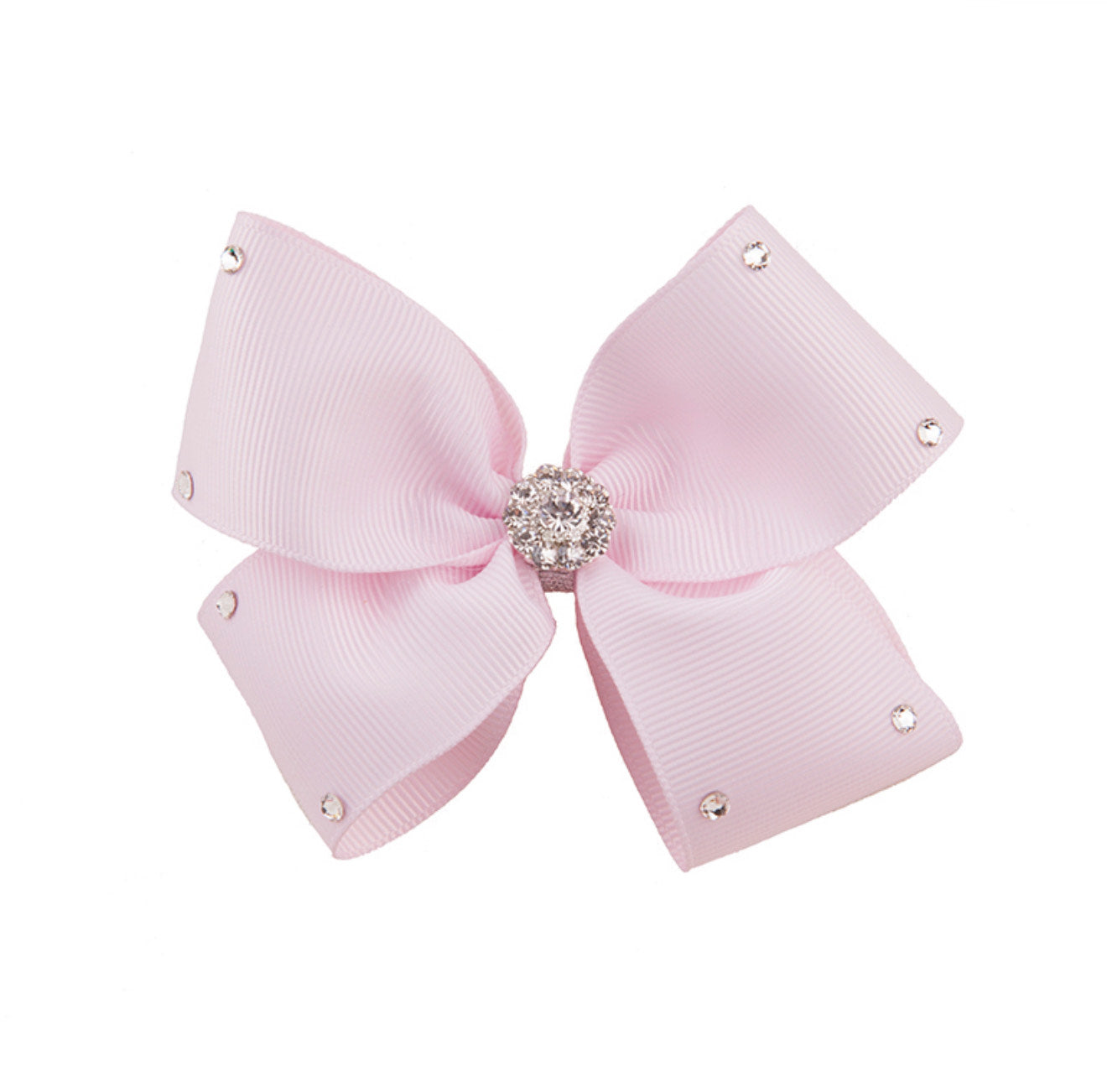 Pink double bow with Swarovski crystals