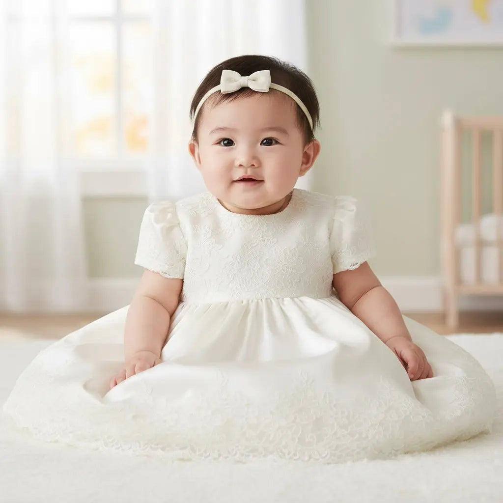 Ivory fabric bow on a headband Cute Cute