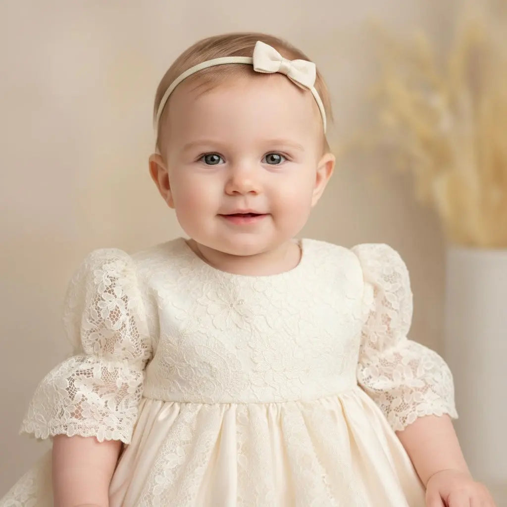 Ivory fabric bow on a headband Cute Cute