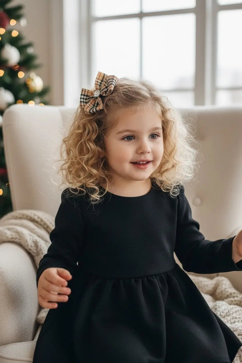 Checked black, red and ivory bow Cute Cute