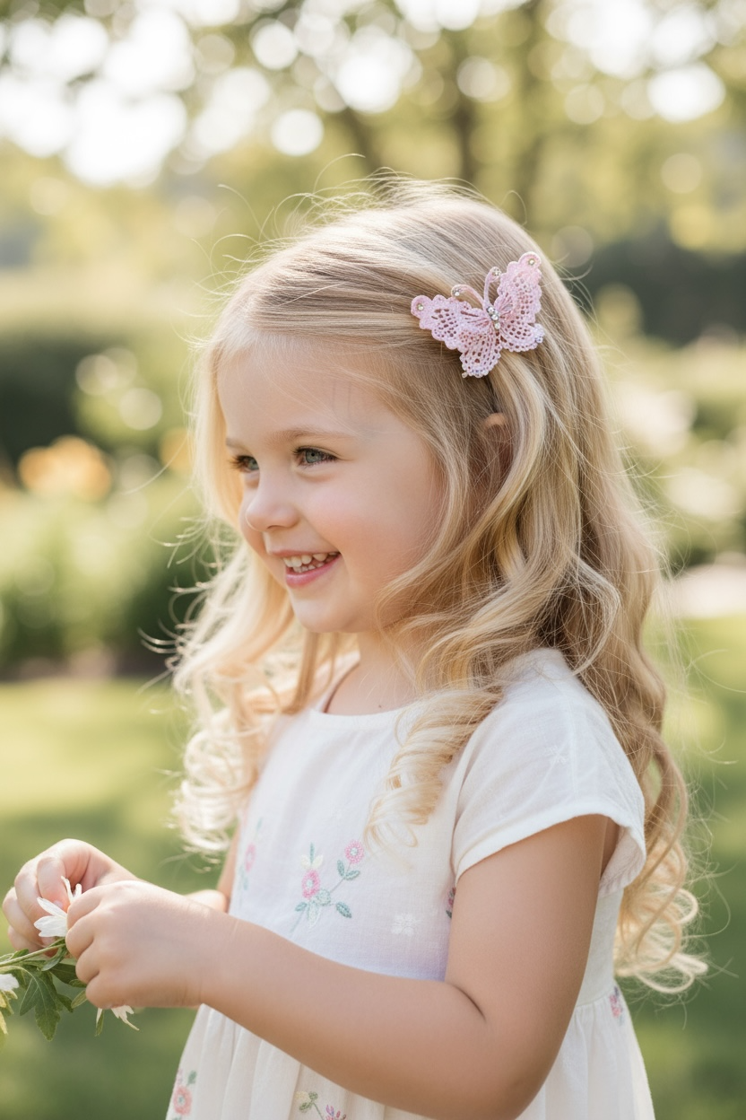 Lace butterfly with Swarovski diamante clip.
