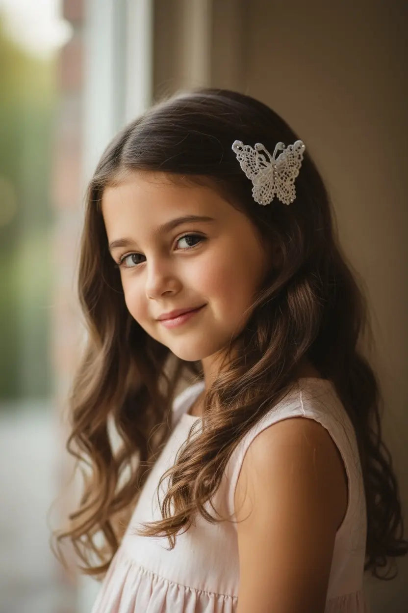 Lace butterfly with Swarovski diamante clip. Cute Cute