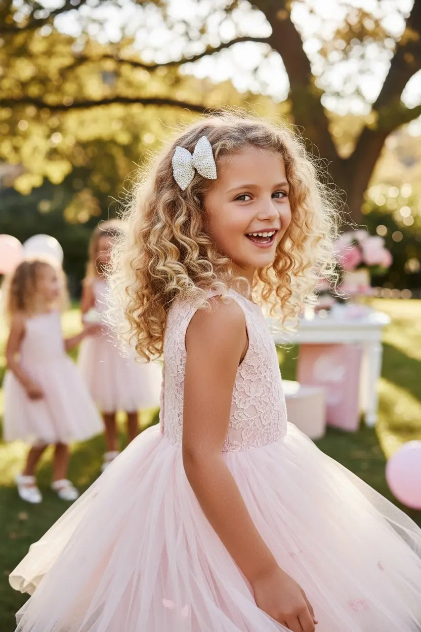 Pearl bow with rhinestone on a clip Cute Cute