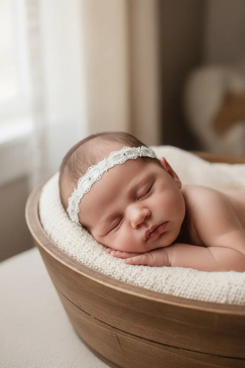 Ivory gorgeous lace and satin tie back with Swarovski diamante and pearls Cute Cute