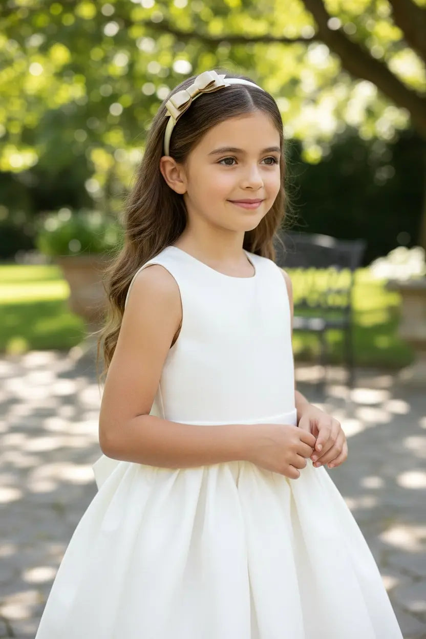 Gold leathette bow on a satin alice band Cute Cute