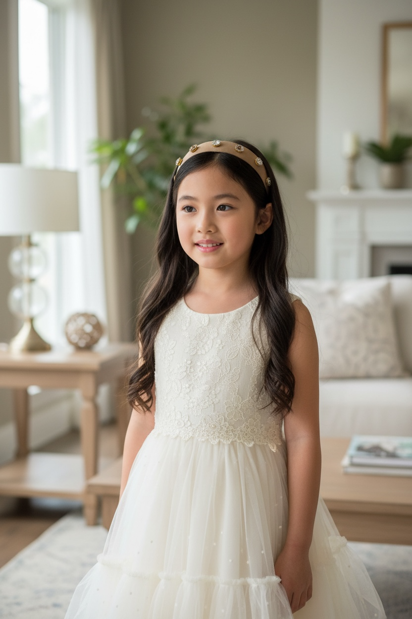 Bronze alice band with bronze rhinestones