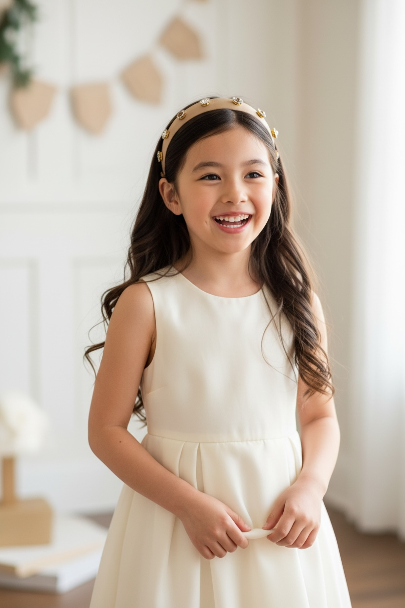 Bronze alice band with bronze rhinestones