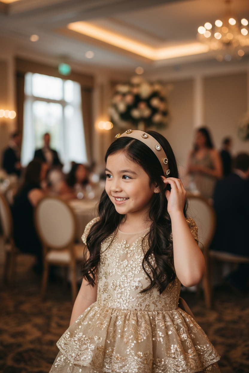 Bronze alice band with bronze rhinestones