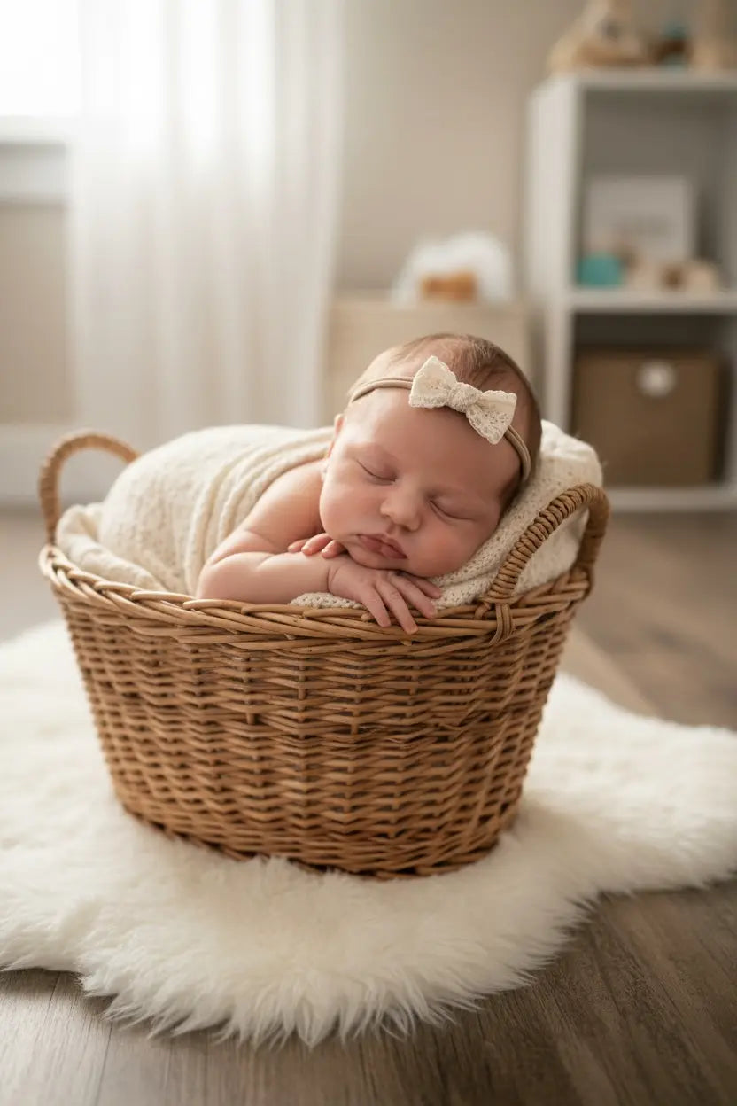 Natural lace bow on a nylon headband Cute Cute