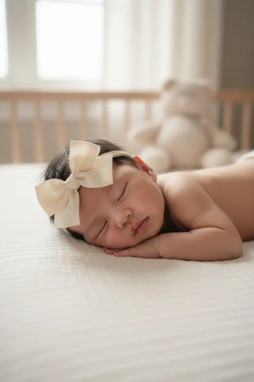 Ivory floral fabric bow on a headband Cute Cute