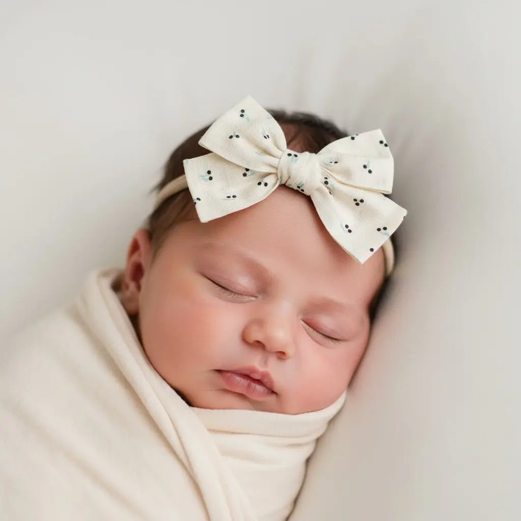Cherries fabric bow on a headband Cute Cute