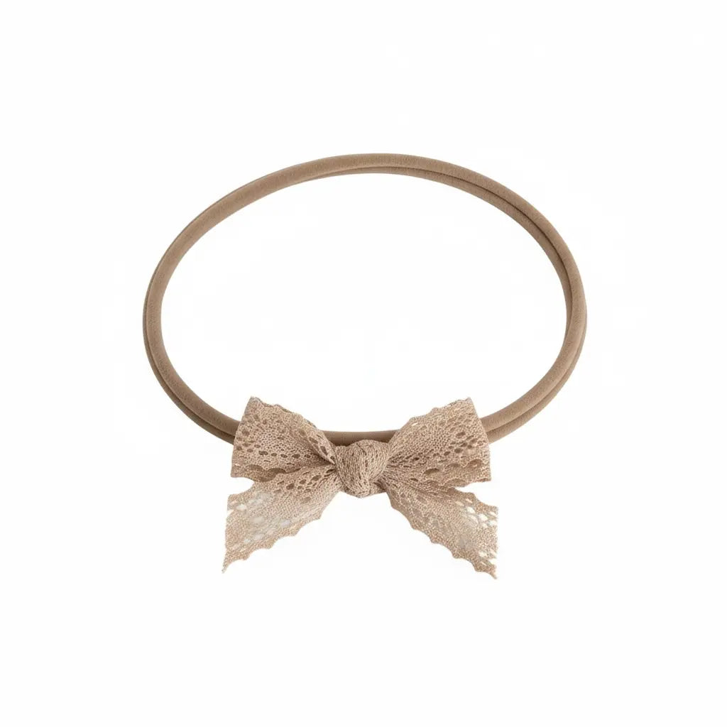 Dusky pink lace bow on a headband Cute Cute