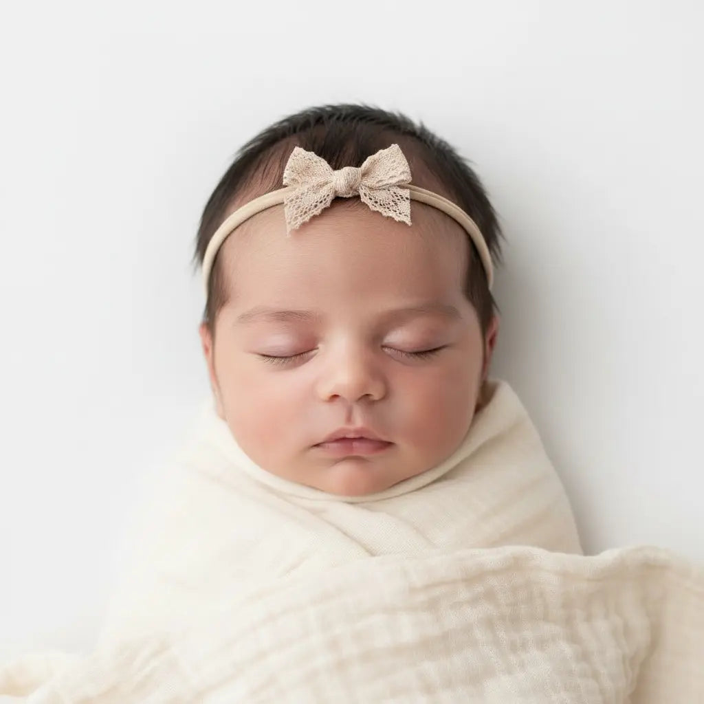 Dusky pink lace bow on a headband Cute Cute