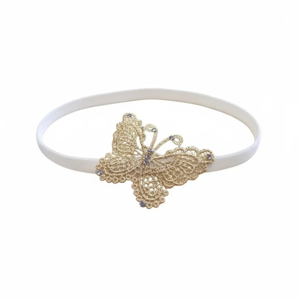 Delicate gold lace butterfly decorated with Swarovski crystals Cute Cute