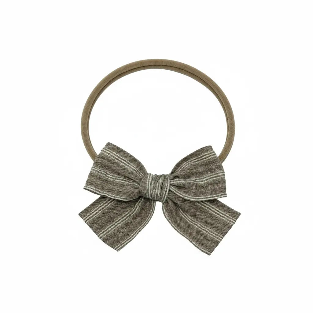 Stripy brown fabric bow on a headband Cute Cute