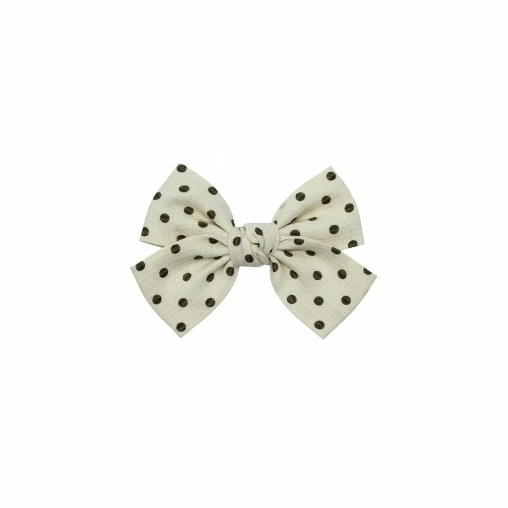 Ivory polka dot bow Cute Cute