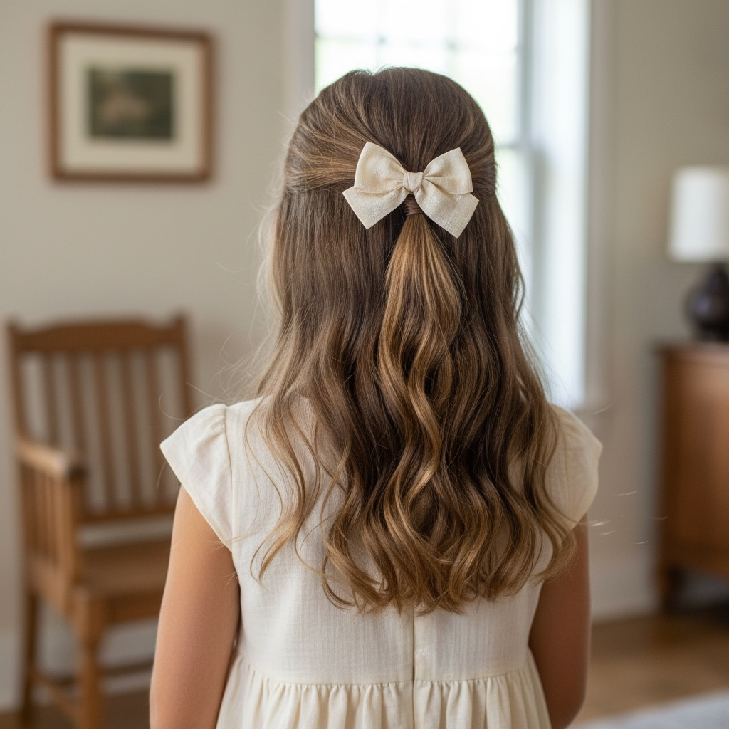Floral ivory bow