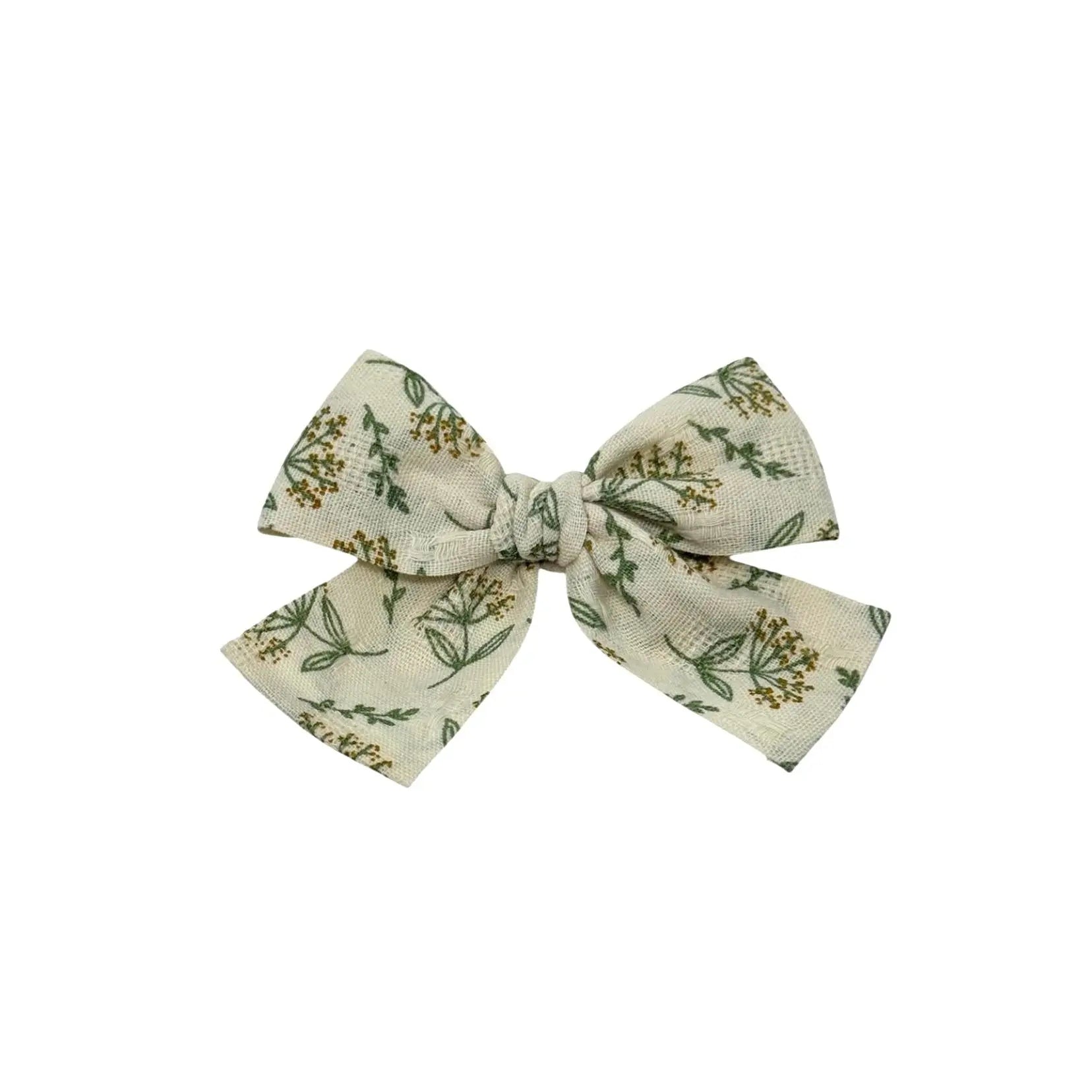 Floral green fabric bow Cute Cute