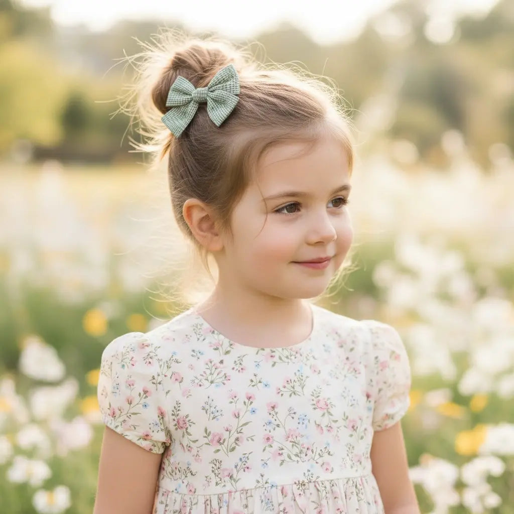 Checked green bow Cute Cute