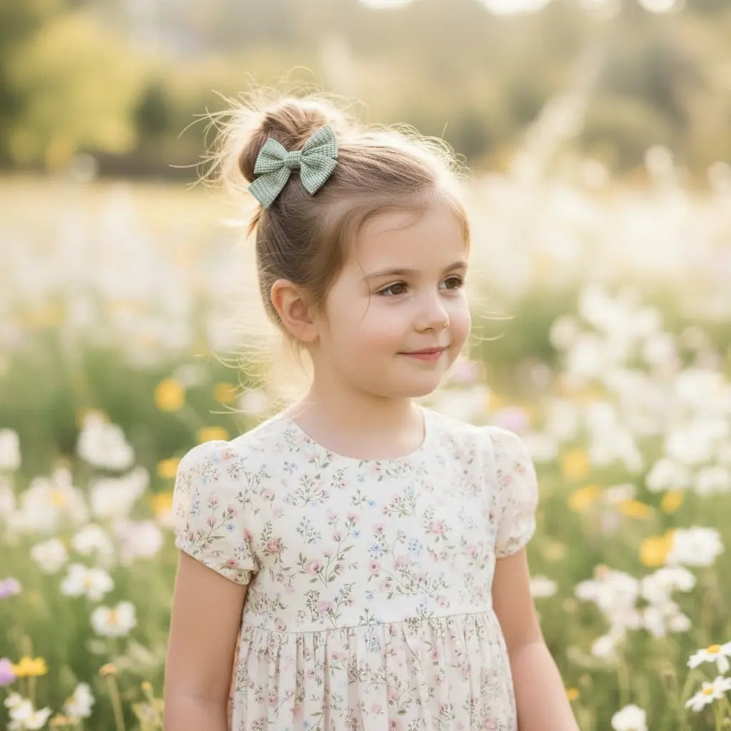 Checked green bow Cute Cute