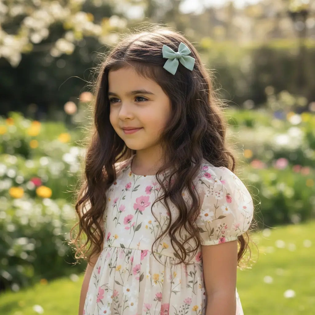 Green fabric bow Cute Cute