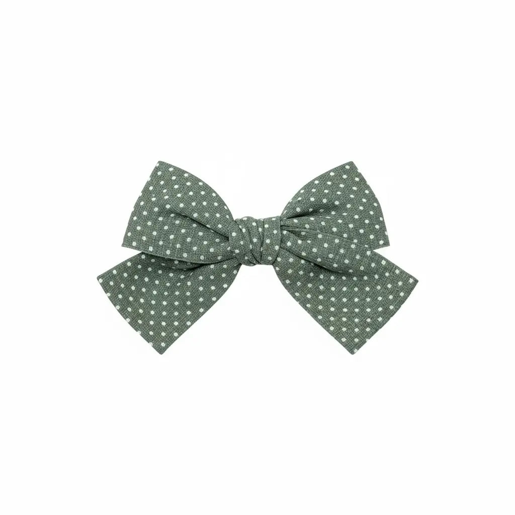 Polka dot green bow Cute Cute