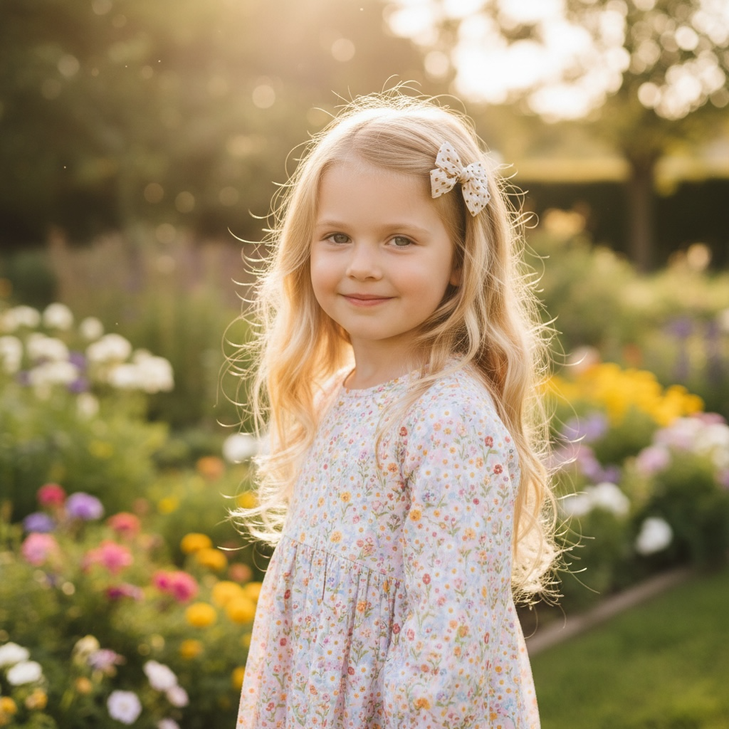Light brown polka dot fabric bow