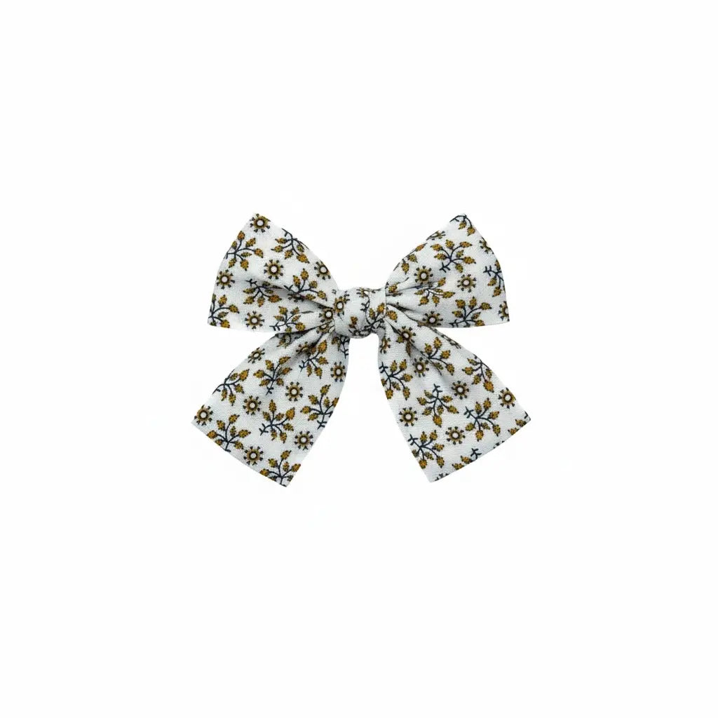 Mustard and green checked fabric bow Cute Cute