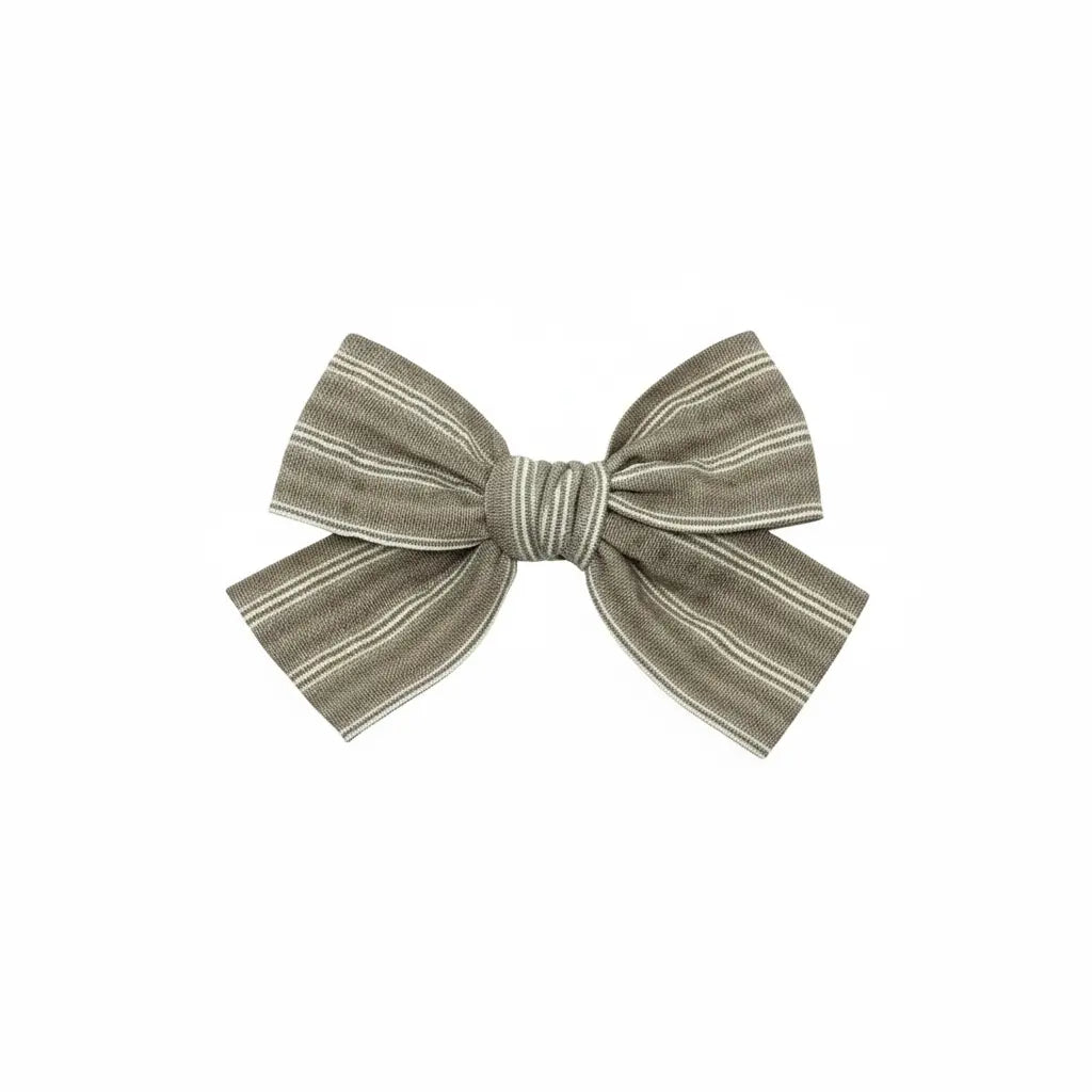 Brown stripy fabric bow Cute Cute