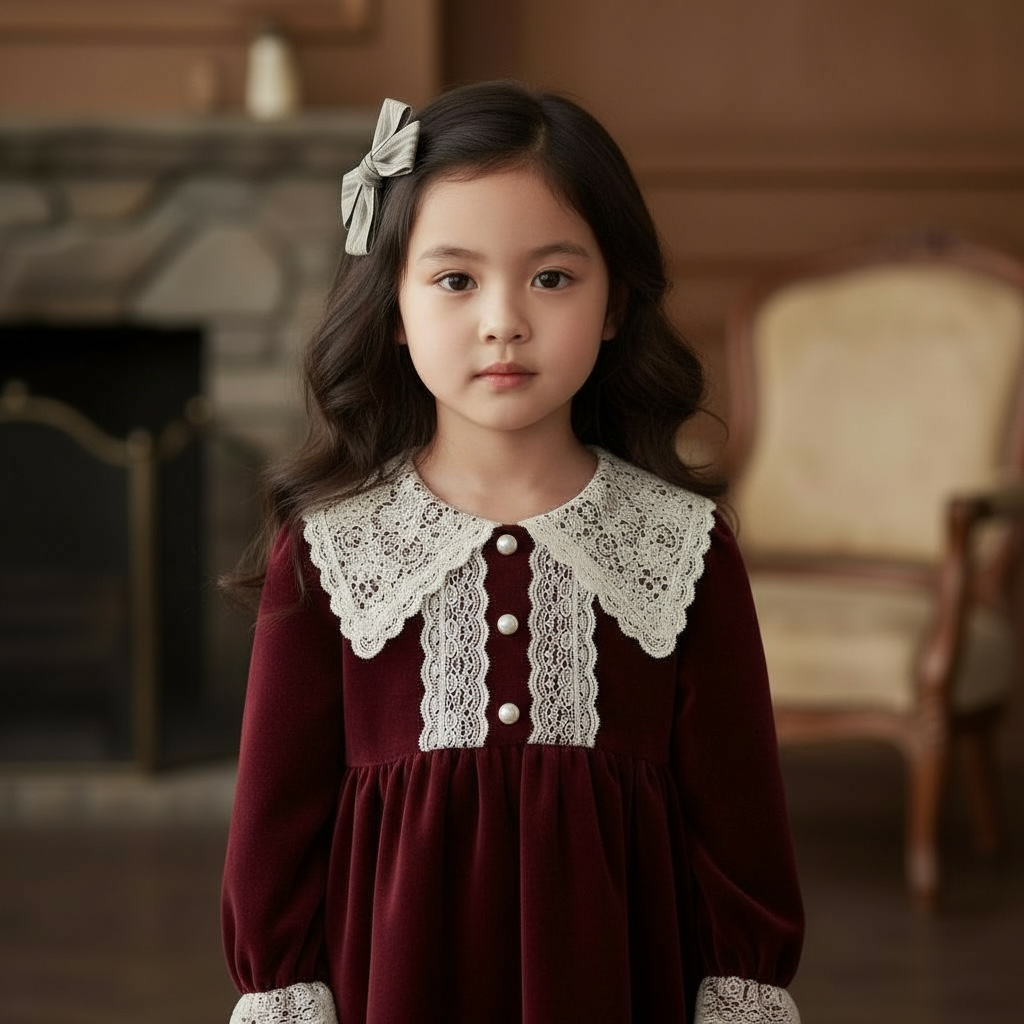 Brown stripy fabric bow