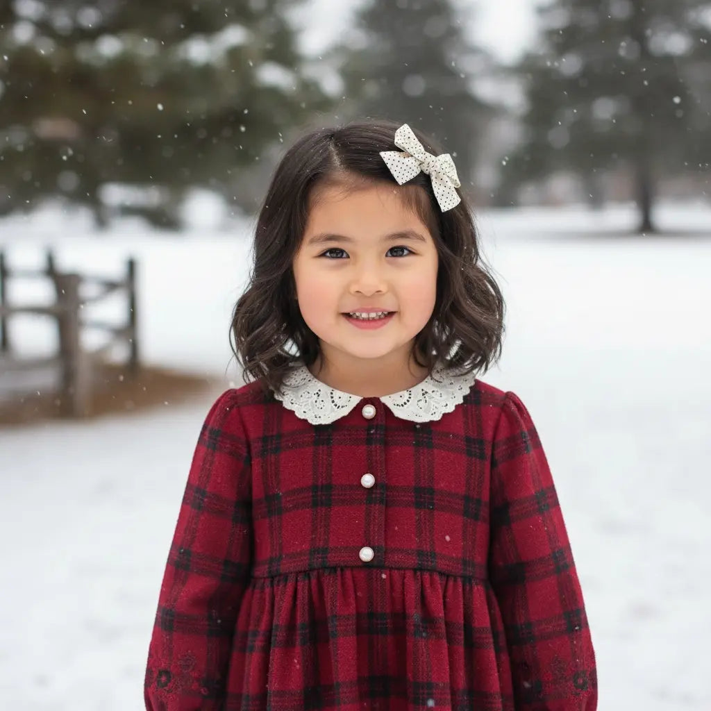 Delicate polka dot fabric bow Cute Cute