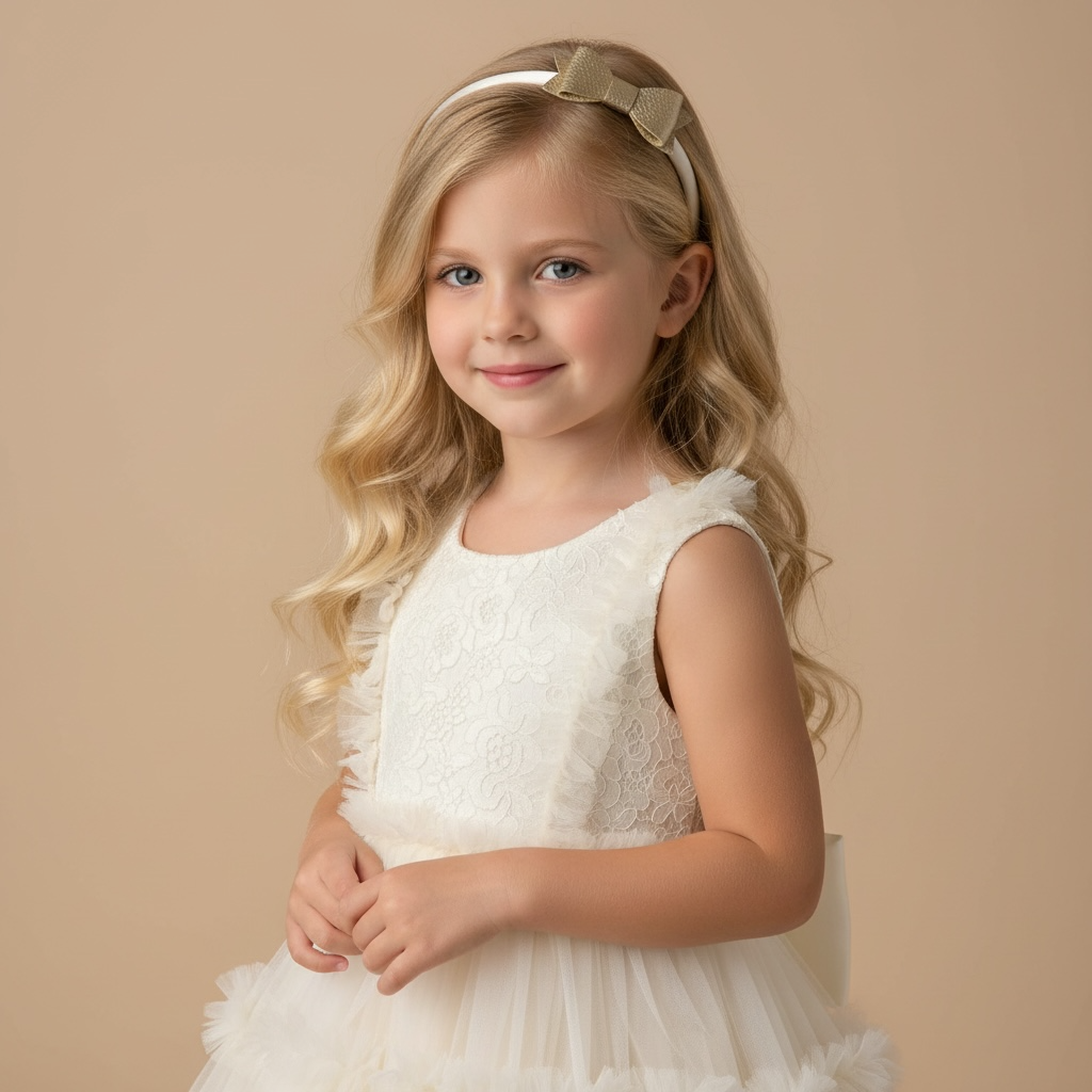 Small gold leathette bow on a satin alice band