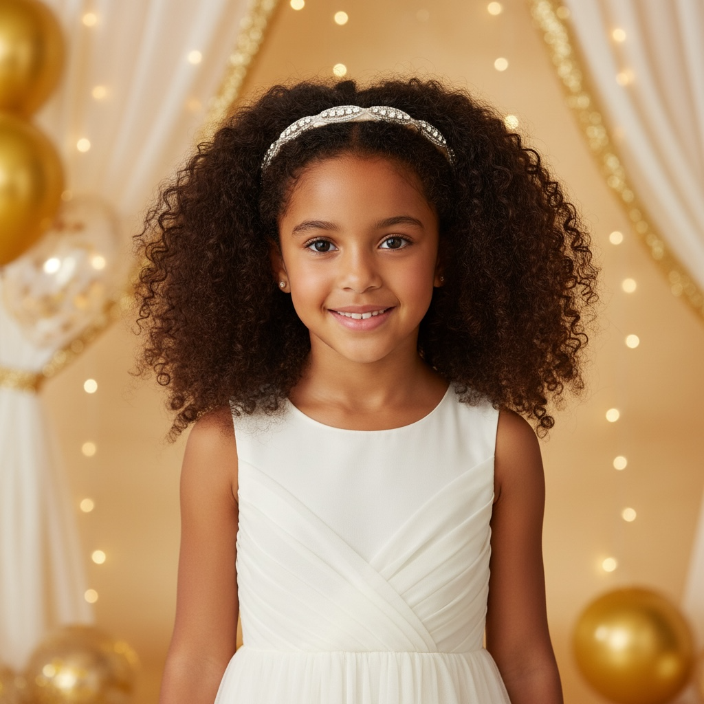 Crystal diamante trim on a champagne satin alice band