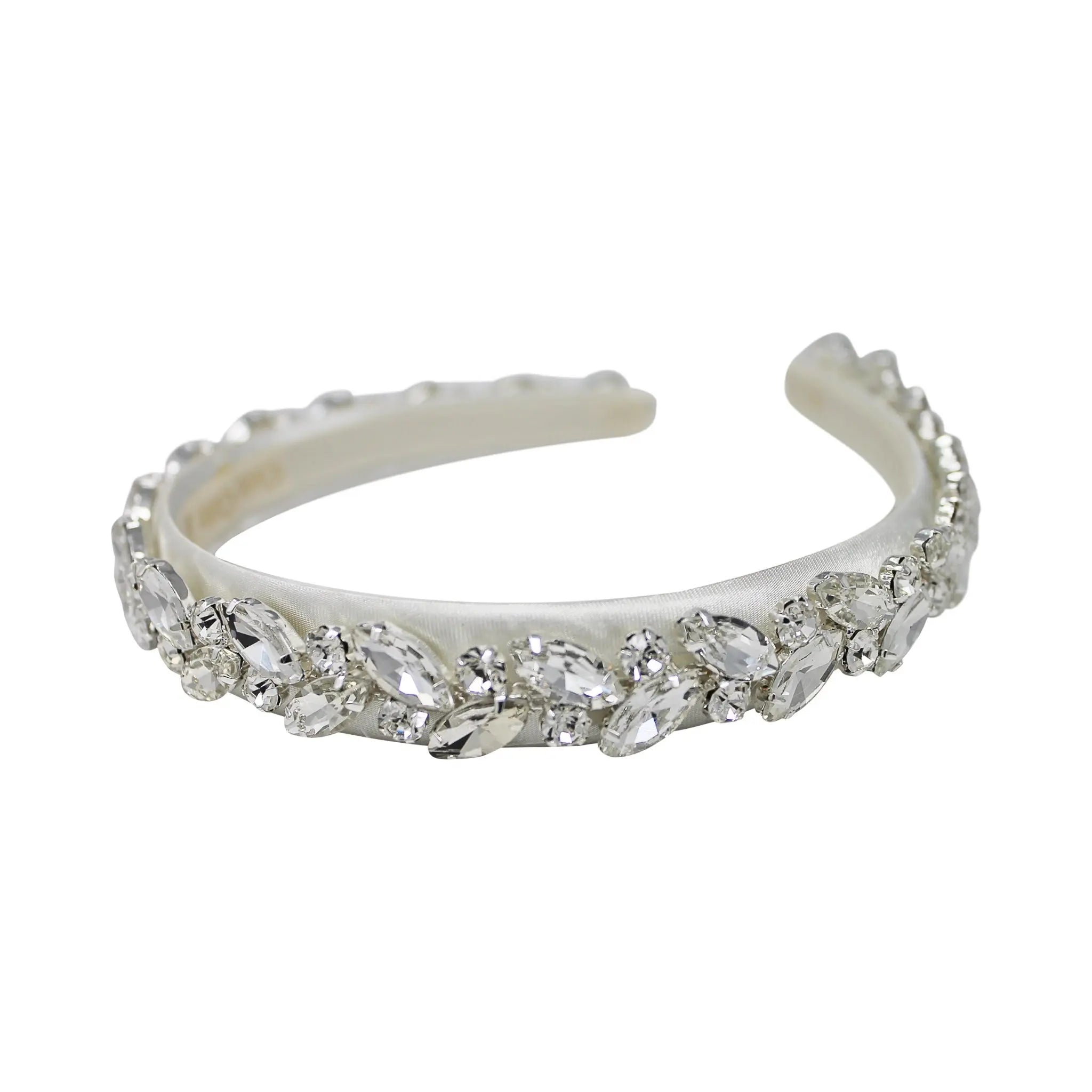 Clear diamante blue trim on a satin alice band Cute Cute