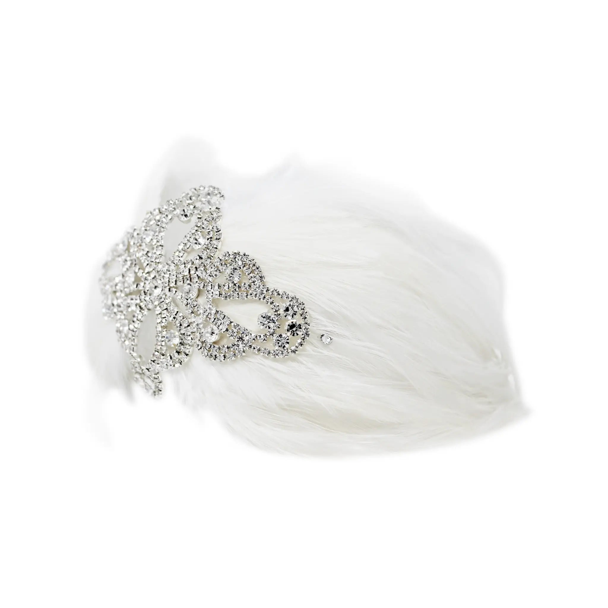 White feathers and crystal diamante patch with Swarovski crystals Cute Cute