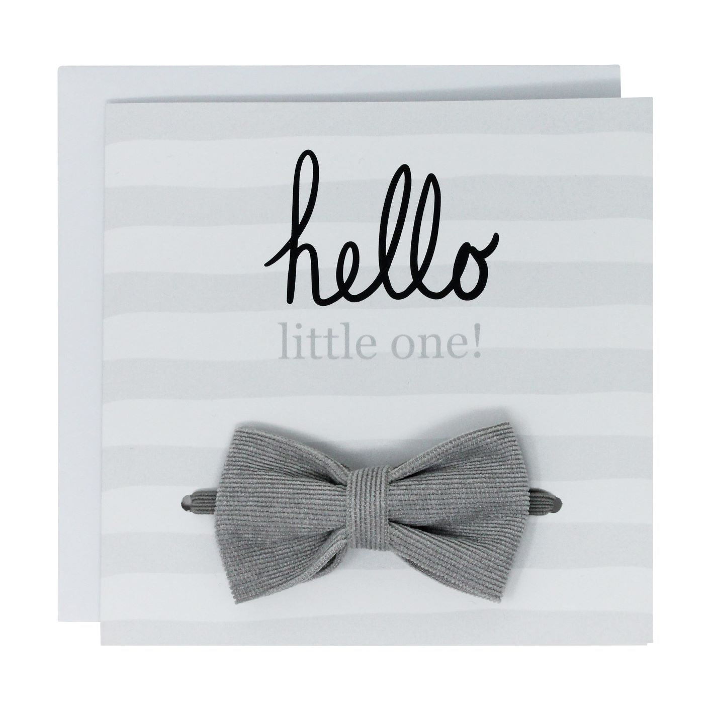 Hello little one, grey corduroy single bow tie for boys