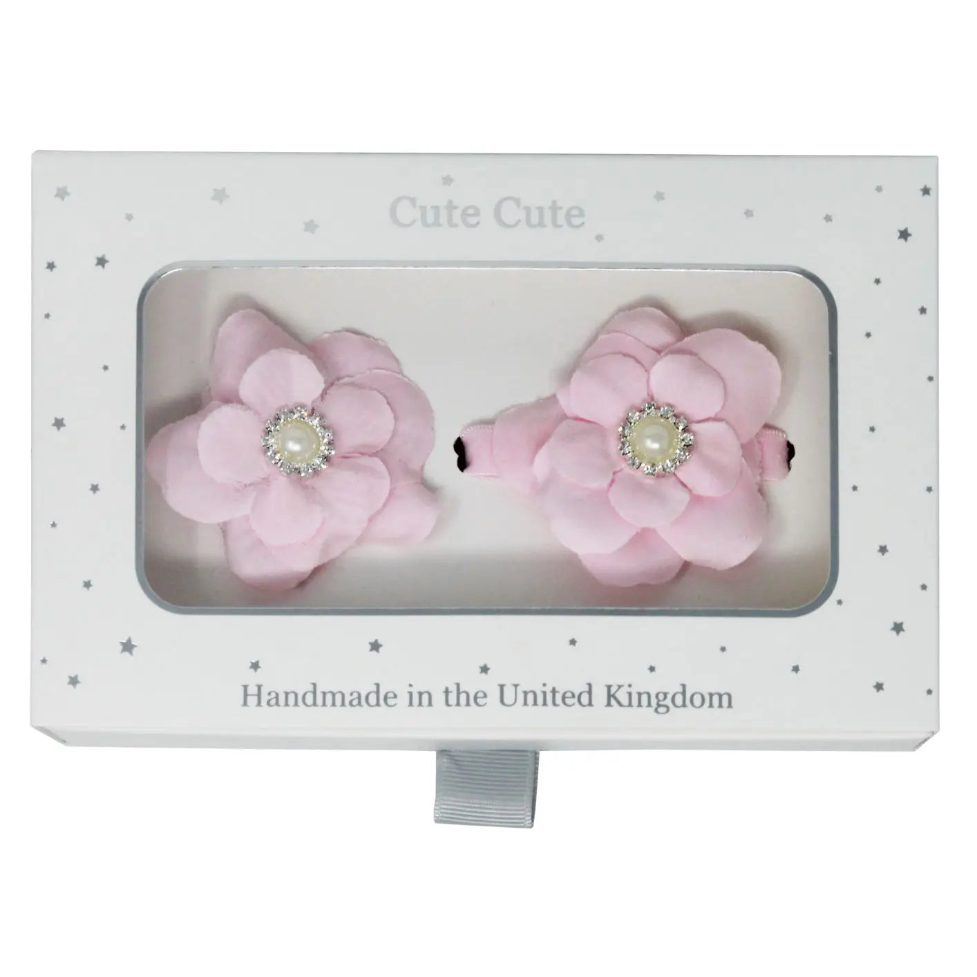 Gorgeous pink flowers with pearl rhinestone, set- clip and bracelet Cute Cute