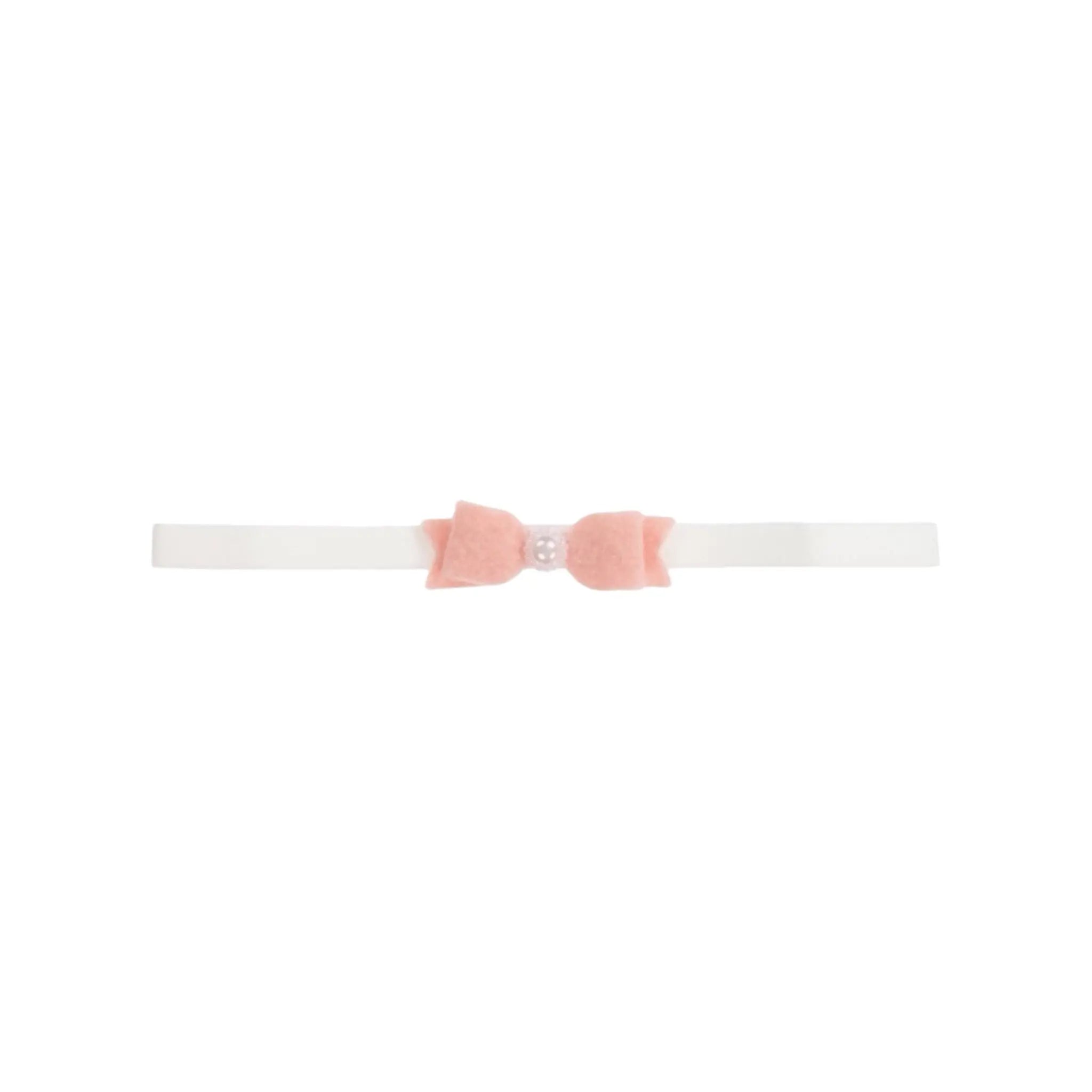 Pink felt bow with pearl button Cute Cute