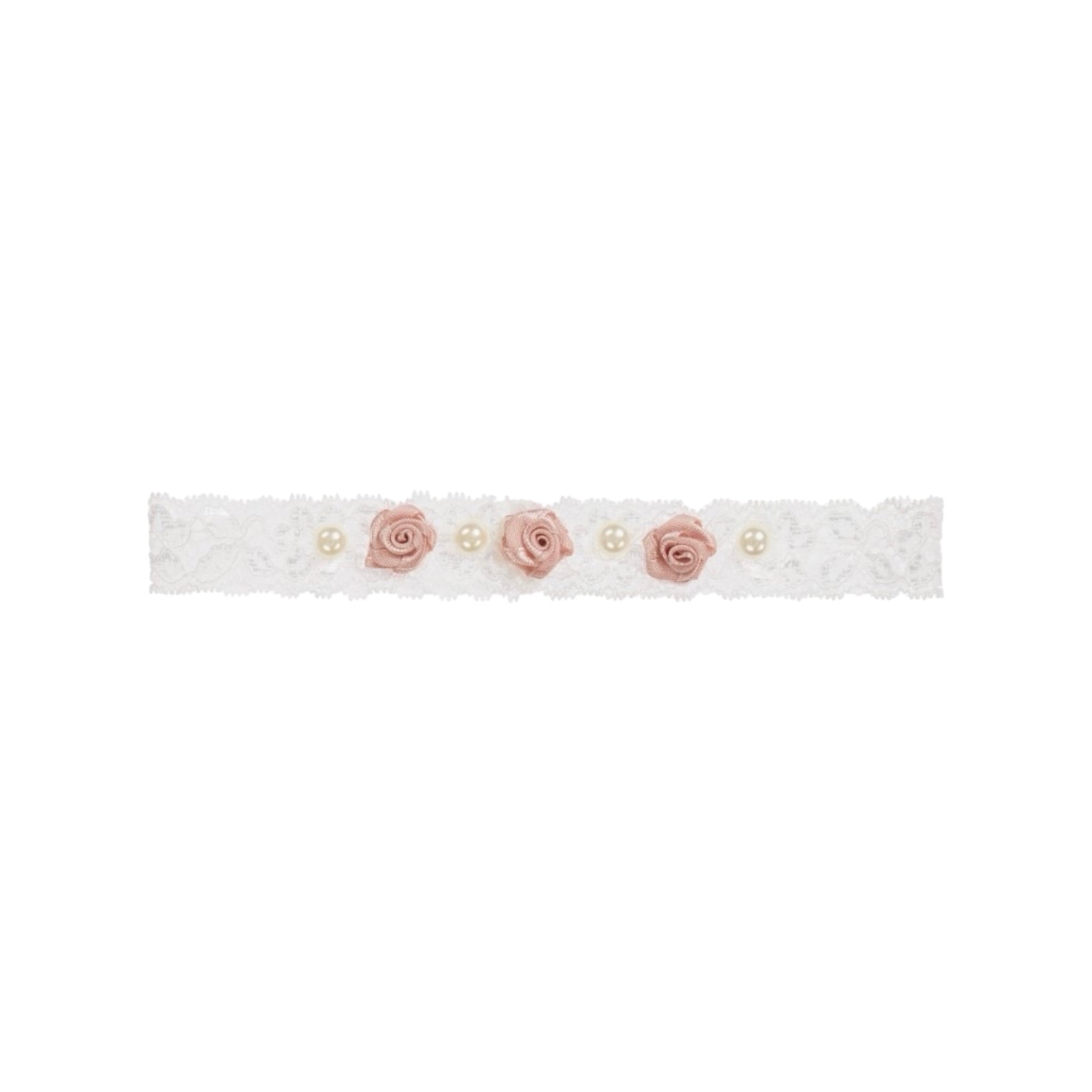 Lace headband with champagne roses