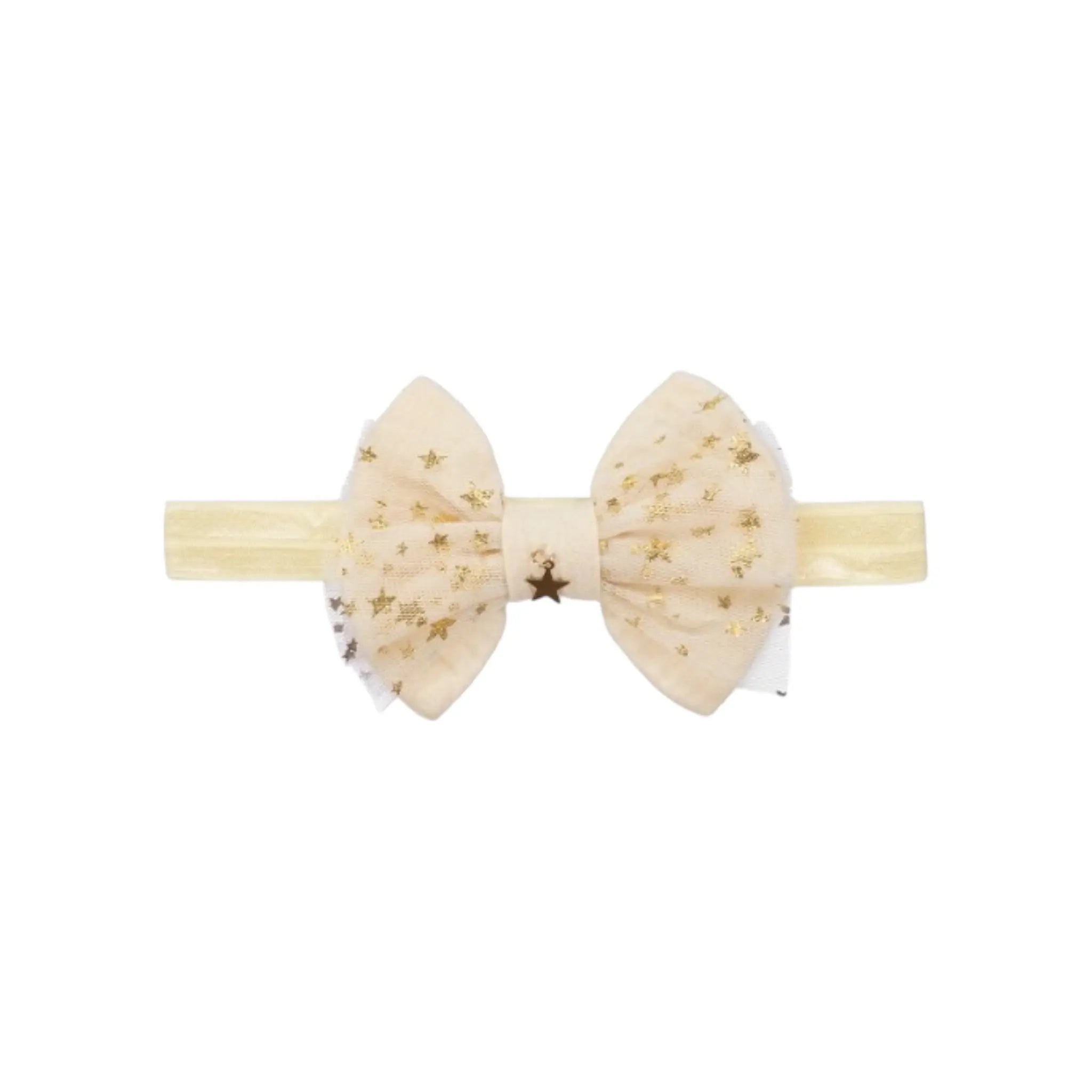 Fabric bow with gold stars on a headband Cute Cute