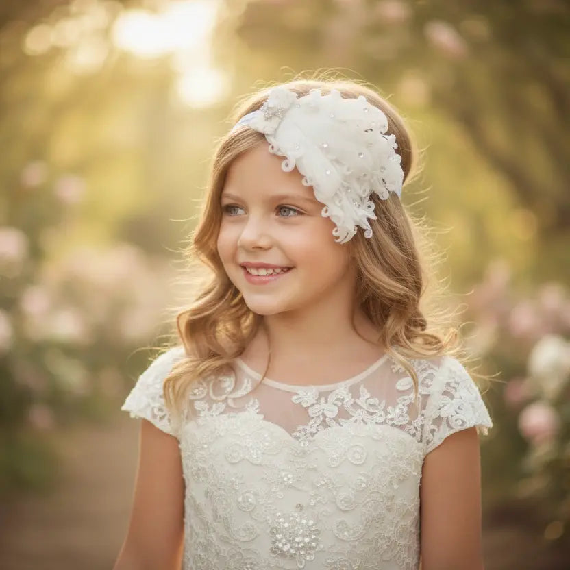 Off white goose feather headband Cute Cute