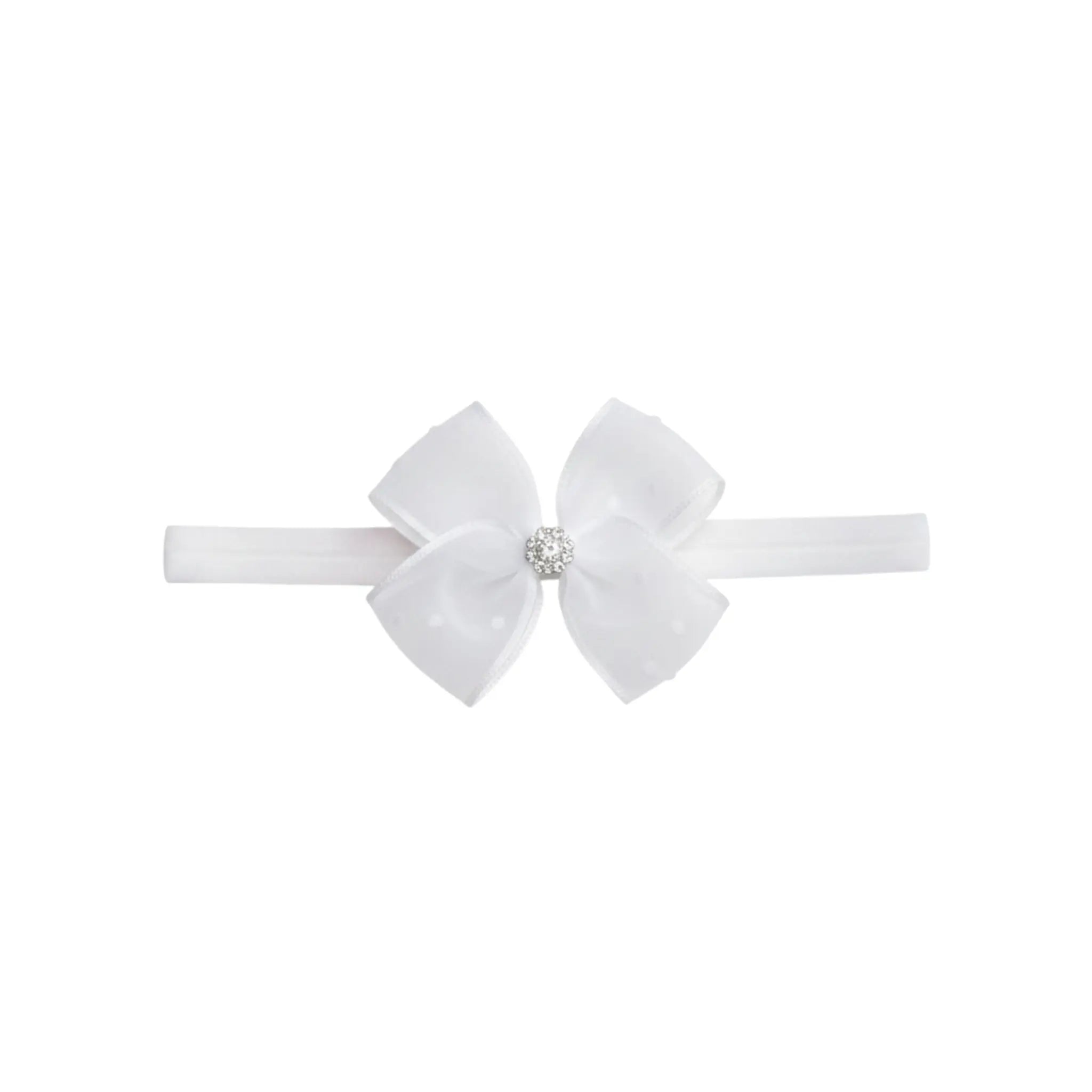 White dotty bow on a headband Cute Cute