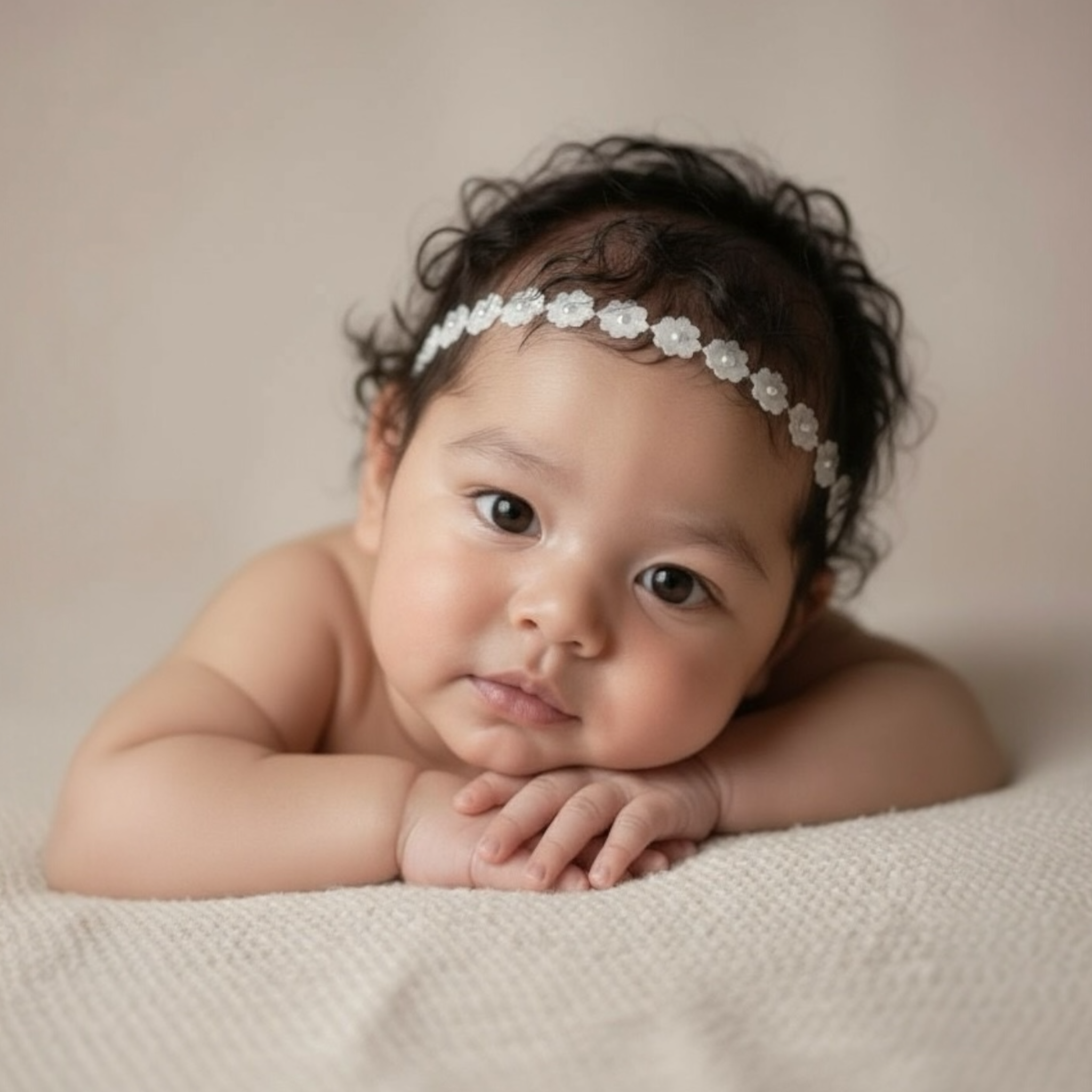 Ivory flower chain with pearls