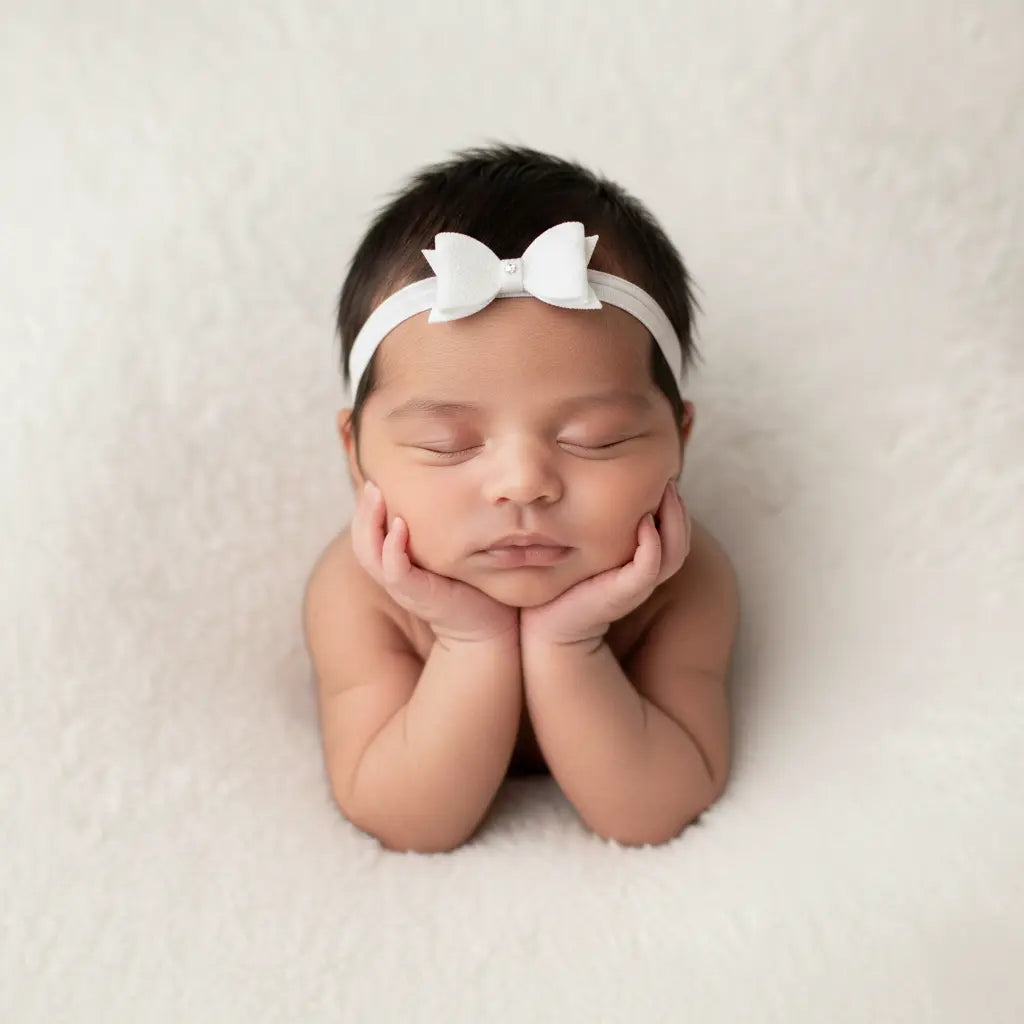 Off white glitter bow on a soft headband Cute Cute