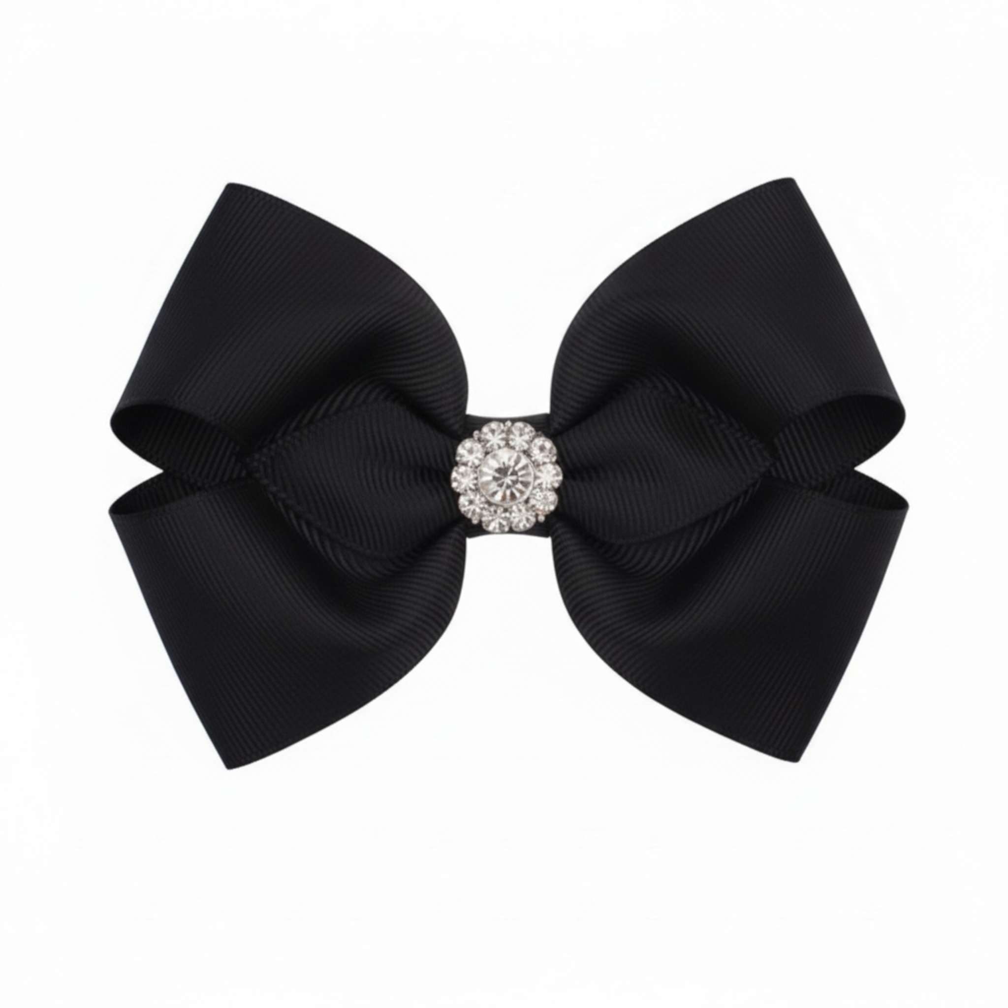 Large grosgrain double bow with rhinestone