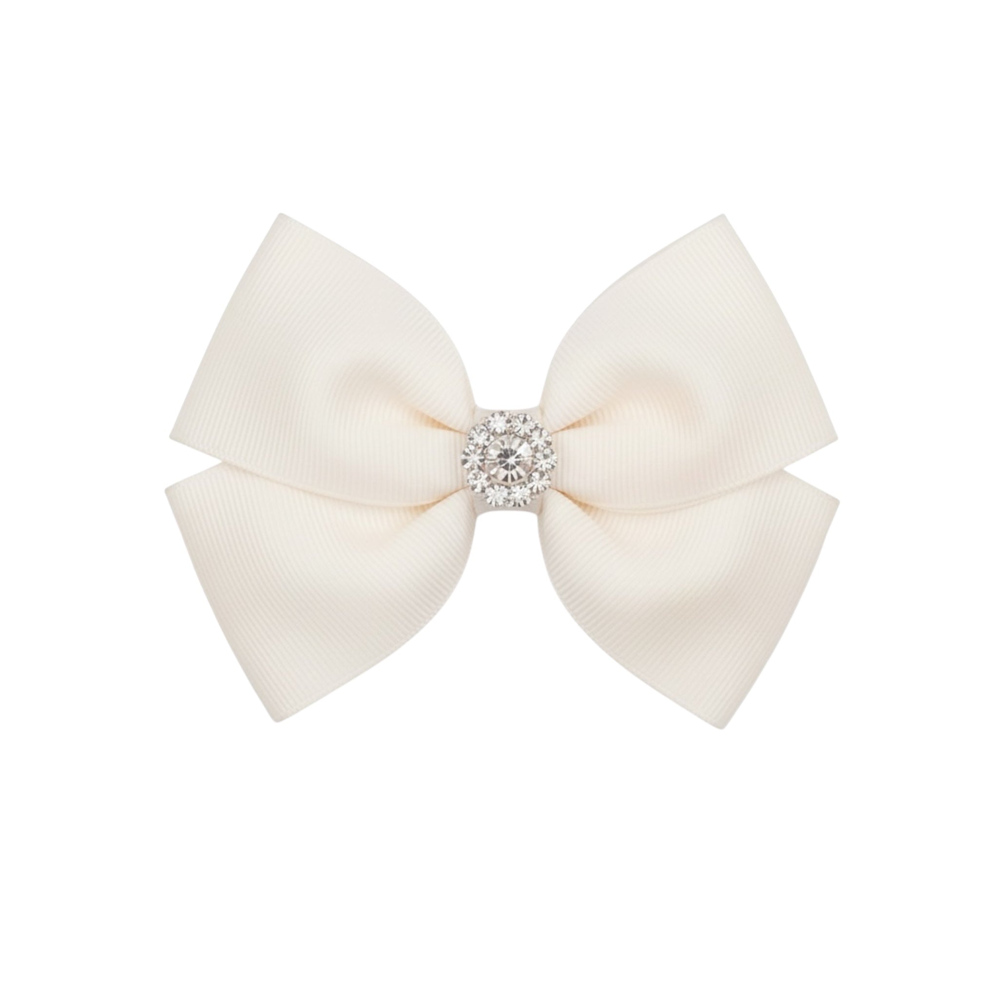 Large grosgrain double bow with rhinestone