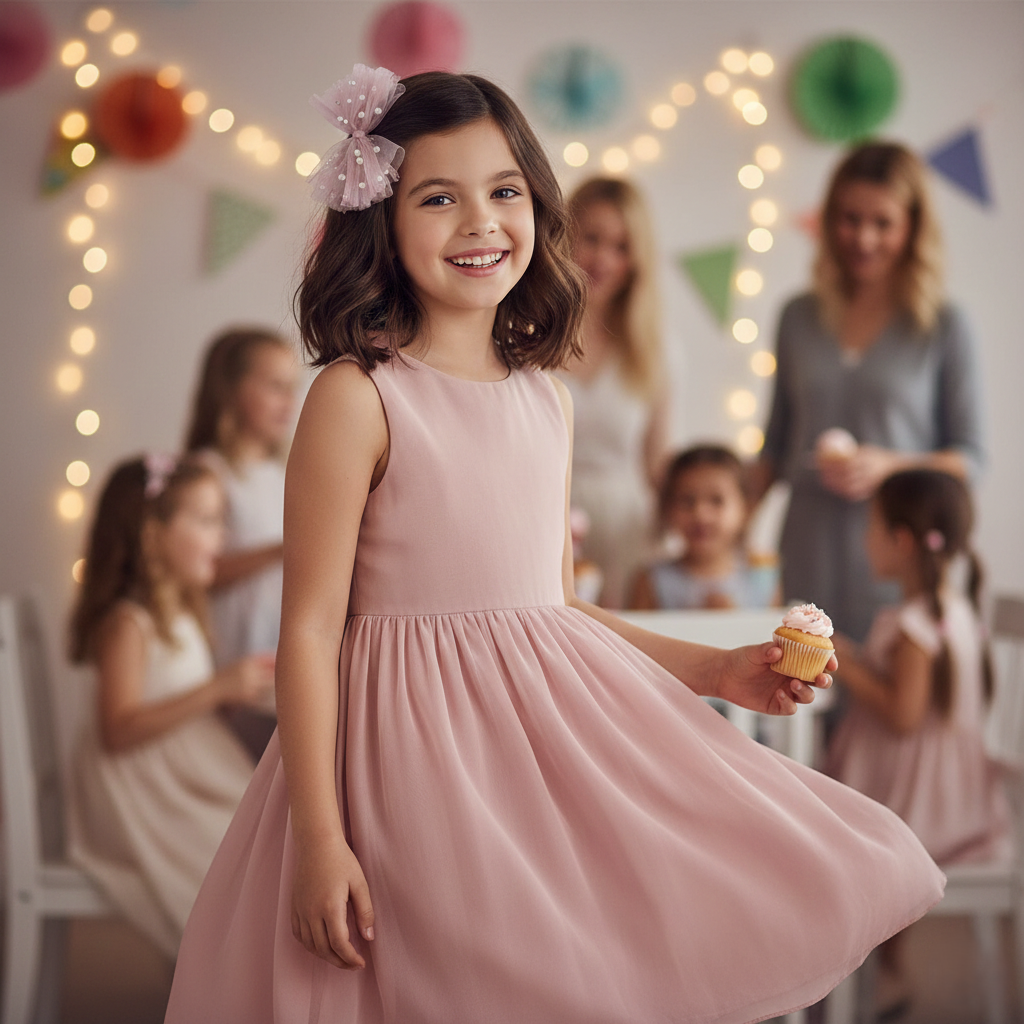 Chiffon bow with pearls on a clip