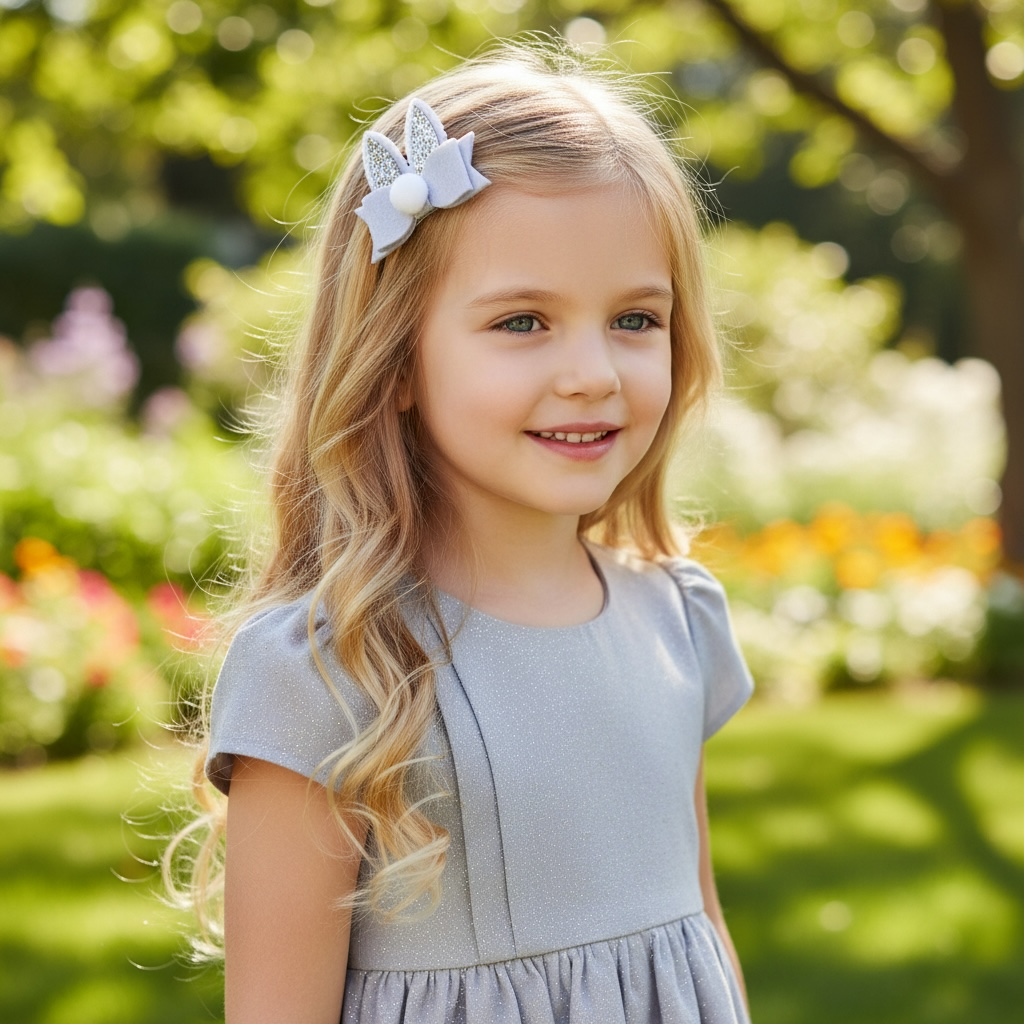 Bunny ears with glitter and pom pom